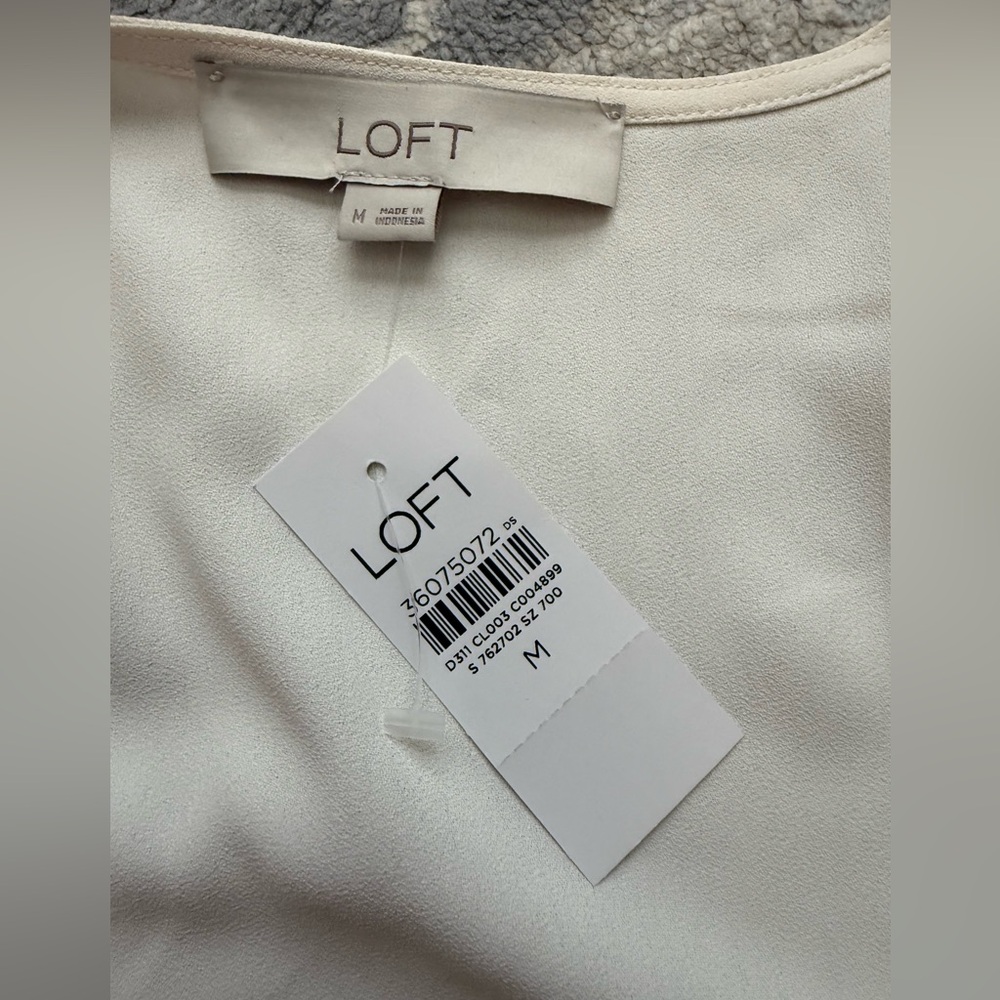 Loft Cream, Wrap Blouse NWT - Picture 12 of 14